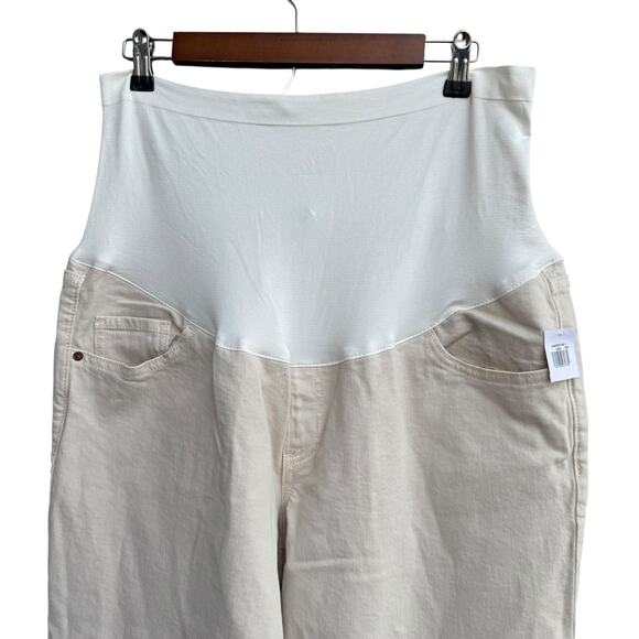 Old Navy Maternity O.G. Straight Jeans Size 14 Long Full Panel NWT Beige - Picture 2 of 8